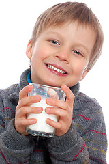 Image showing boy with milk