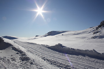 Image showing Skitracks in sunshine