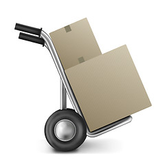 Image showing cardboard box hand truck