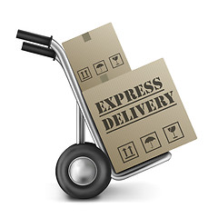 Image showing express delivery cardboard box