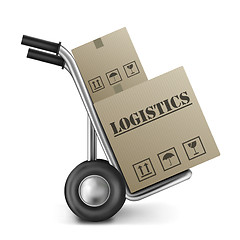 Image showing logistics cardboard box hand truck