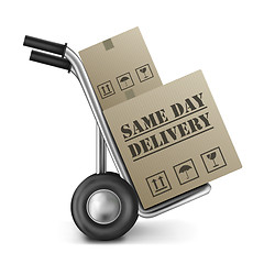 Image showing same day delivery cardboard box