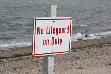 Image showing Lifeguard Sign
