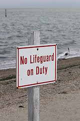 Image showing Lifeguard Sign