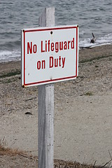 Image showing Lifeguard Sign