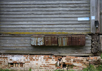 Image showing old rusty mail boxes