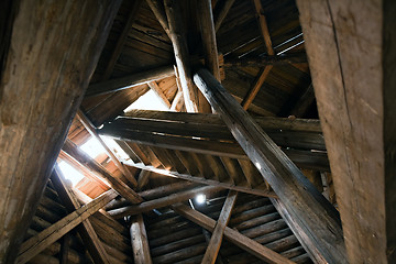 Image showing pattern of wooden staircases