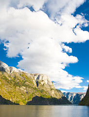 Image showing Norwegian fjord in autumn