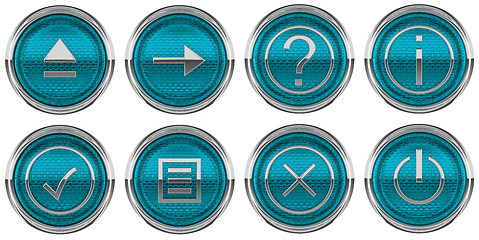 Image showing Round Blue Control icons set isolated 