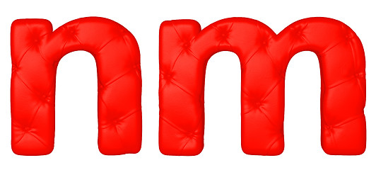 Image showing Luxury red leather font M N letters
