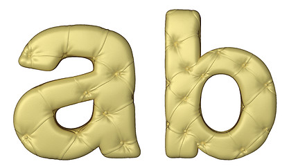 Image showing Luxury beige leather font A B letters