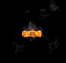 Image showing Burning and flame font minus symbol 