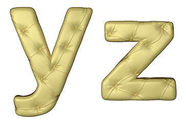 Image showing Luxury beige leather font Y Z letters