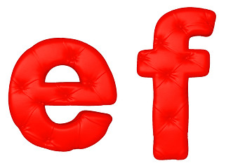 Image showing Luxury red leather font E F letters
