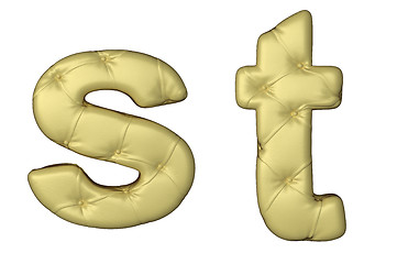 Image showing Luxury beige leather font S T letters