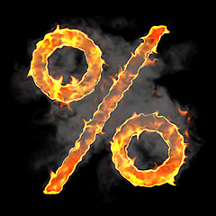 Image showing Burning and flame font percent symbol