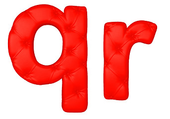 Image showing Luxury red leather font R Q letters