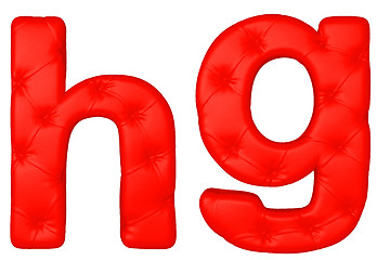 Image showing Luxury red leather font G H letters