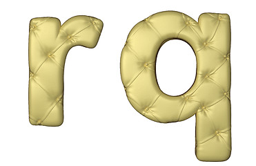 Image showing Luxury beige leather font R Q letters