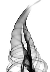 Image showing Black puff of fume on white