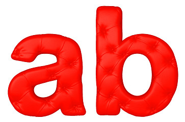 Image showing Luxury red leather font A B letters