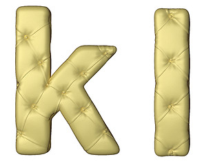 Image showing Luxury beige leather font K L letters