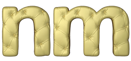 Image showing Luxury beige leather font M N letters 