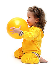 Image showing cute little girl playing with ball