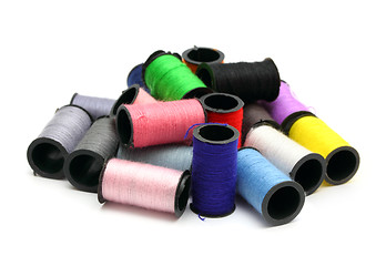 Image showing lot of colored thread spools