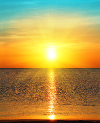 Image showing sunrise over sea