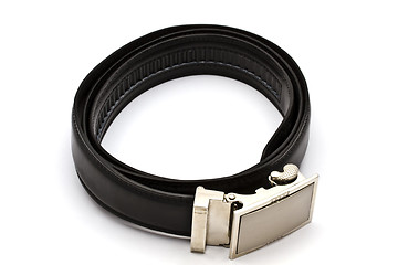 Image showing Black leather belt