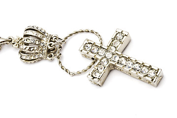 Image showing diamond cross necklace