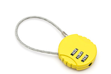 Image showing Yellow combination lock