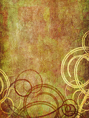 Image showing swirls on old paper background