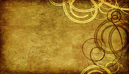 Image showing swirls on old paper background