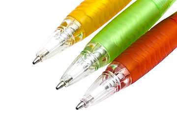 Image showing Colorful ballpoint pens