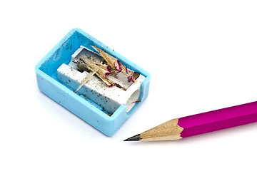 Image showing Pencil and sharpener