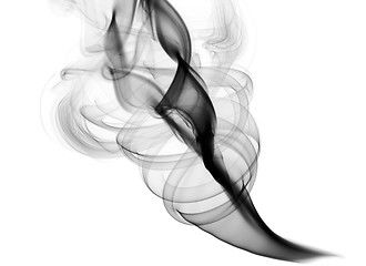 Image showing Abstract fume swirls on white