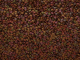 Image showing Unsorted Coffee beans texture or background