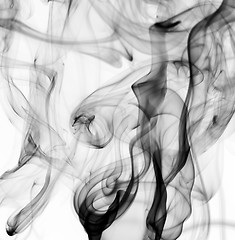 Image showing Abstract black fume patterns on white