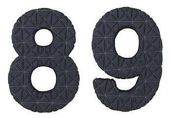 Image showing Stitched leather font 8 9 numerals
