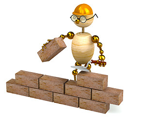 Image showing 3d wood man builder