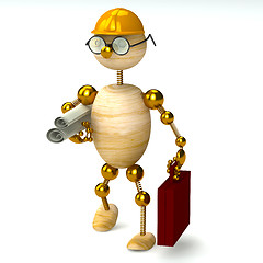 Image showing 3d wood man engineer