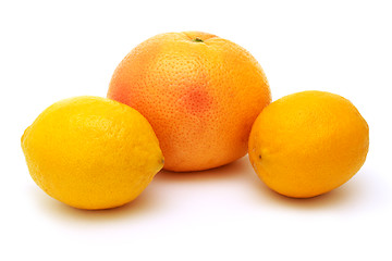 Image showing two lemons and grapefruit