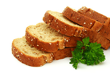 Image showing Fresh bread with parsley