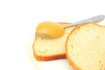 Image showing white bread with a honey