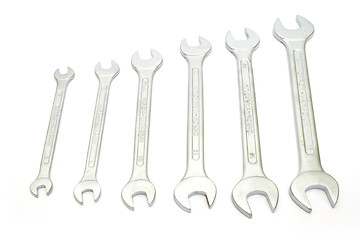 Image showing set of the wrench tools