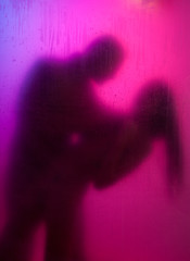 Image showing Intimate silhouette of young couple