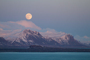 Image showing Moonrise over mountains