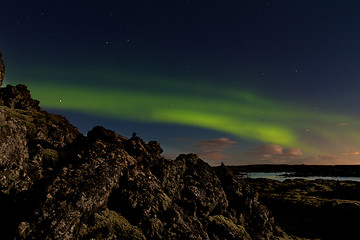 Image showing Aurora at the Blue Lagoon